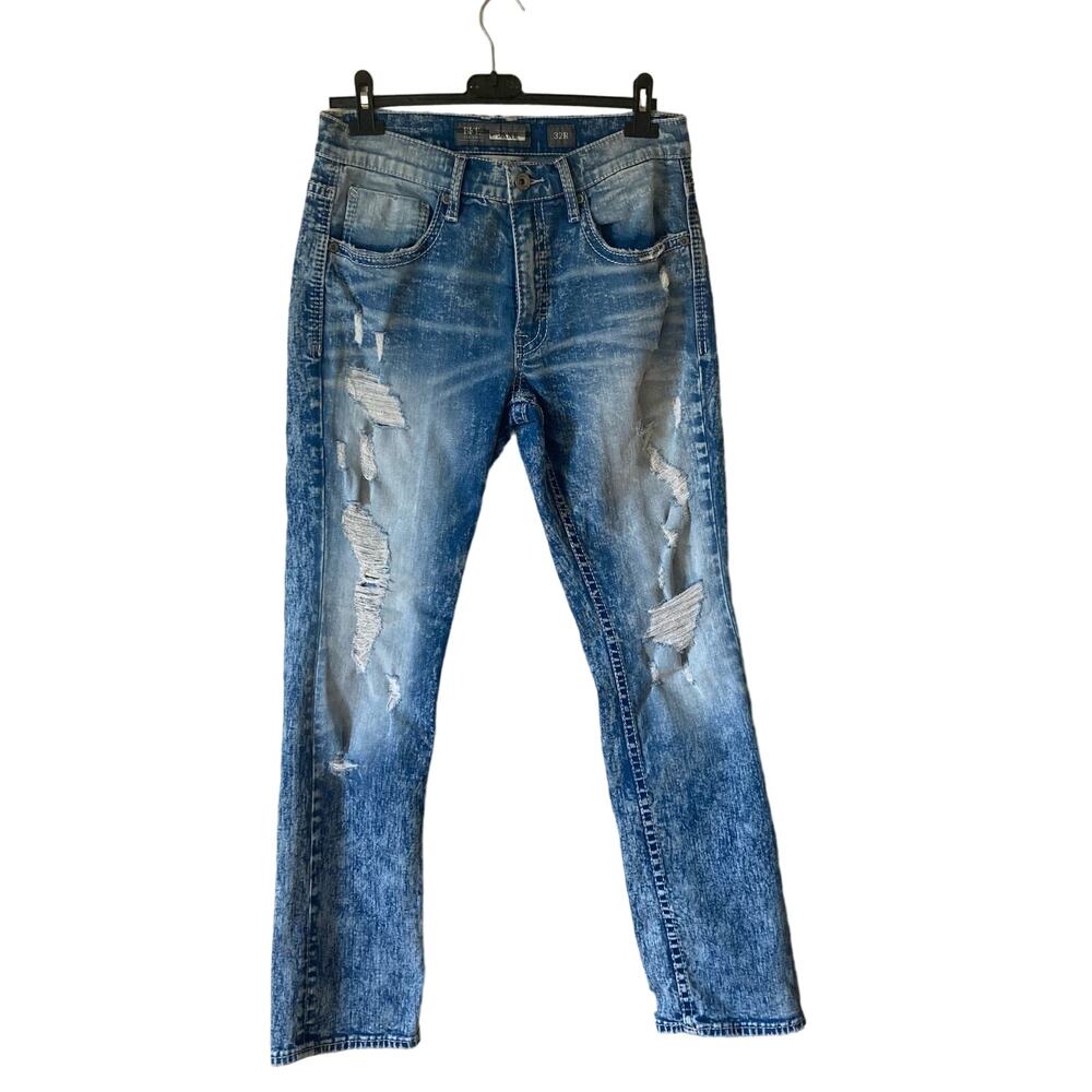 BKE Jake Bleach Distressed Men’s Straight Leg Jeans Size 32 Grunge Rock